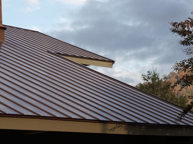 Textured metal roof.